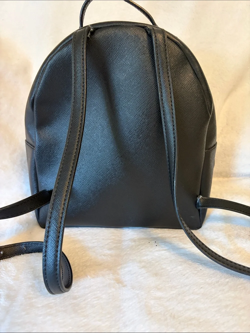 kate spade Black Saffiano Leather Backpack with Glitter Base and Card Holder
